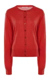 By Malene Birger Montie Knit Tencel-wool Cardigan In Red