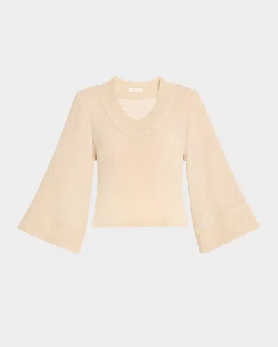 By Malene Birger Moon Crinkled Ramie-cotton Blouse In Tehina