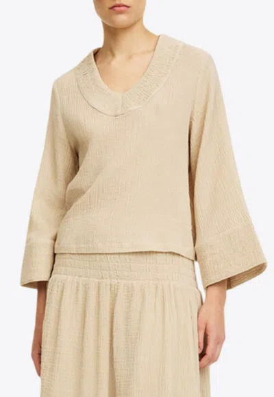 By Malene Birger Moon Long-sleeved Blouse In Tehina