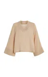 By Malene Birger Moon Ramie-cotton Top In Neutral