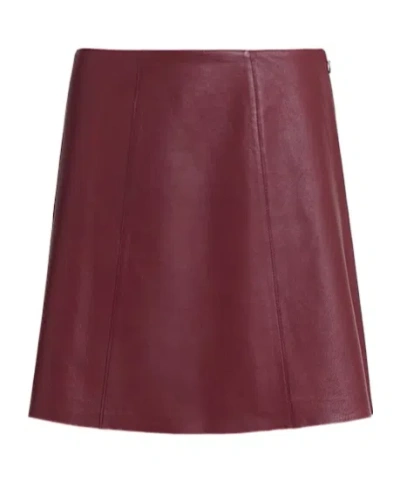 By Malene Birger Namia Leather Mini Skirt In Brown