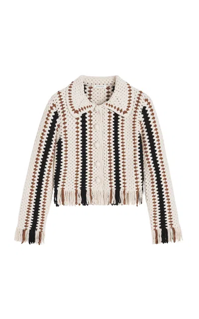 By Malene Birger Natalia Cotton Crochet Knit Top In Stripe