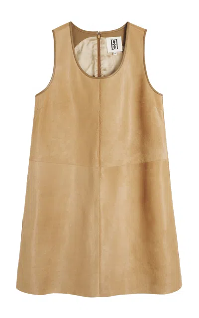 By Malene Birger Nicole Leather Mini Dress In Tan