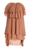 By Malene Birger Nina Tiered-ruffle Top In Pink