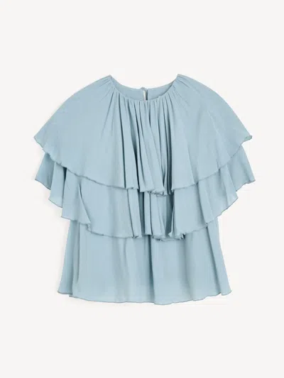 By Malene Birger Nina Top In Arona Blue In Multi
