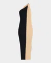 By Malene Birger Noto Ribbed Colorblock Bodycon Midi Dress In Bicolor Block