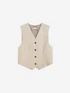 By Malene Birger Occa Viscose Waistcoat In Neutral