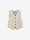 By Malene Birger Occa Viscose Waistcoat In Neutral
