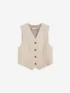 By Malene Birger Occa Viscose Waistcoat In Neutral