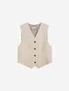 By Malene Birger Occa Viscose Waistcoat In Neutral