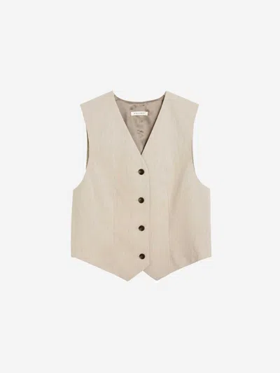 By Malene Birger Occa Viscose Waistcoat In Neutral