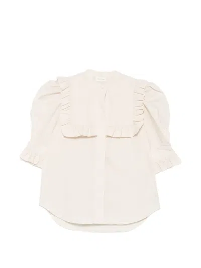 By Malene Birger Oia Ruffled Puff-sleeve Shirt In Neutral