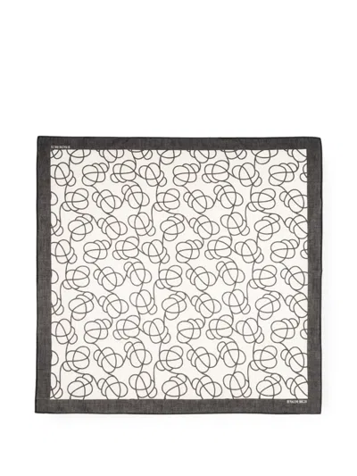 By Malene Birger Omma Graphic-print Cotton Scarf In White