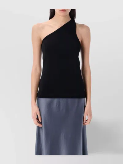 By Malene Birger One-shoulder Fitted Silhouette Sleeveless Top In Black