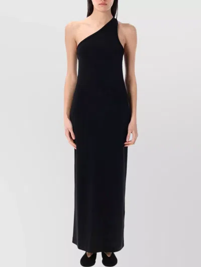 By Malene Birger One Shoulder Maxi Fitted Dress In Black
