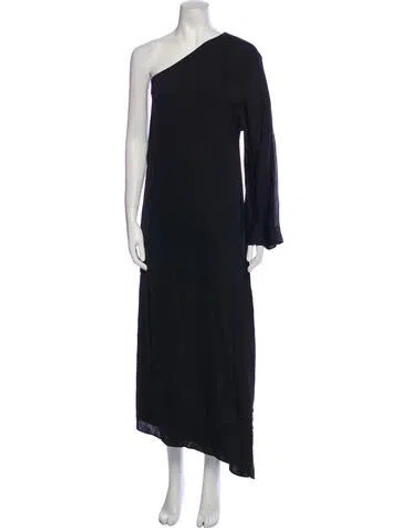 Pre-owned By Malene Birger One-shoulder Long Dress In Black