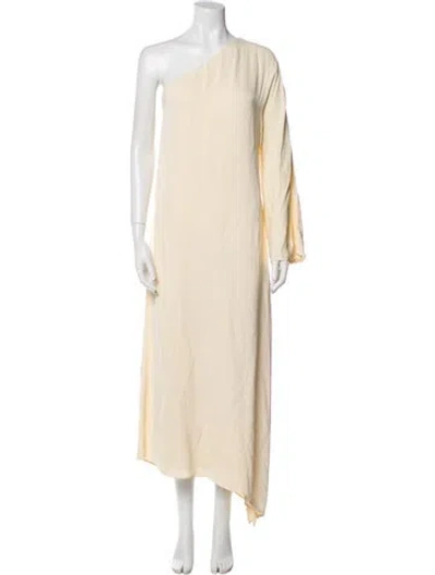 Pre-owned By Malene Birger One-shoulder Long Dress In Neutral