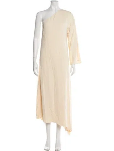 Pre-owned By Malene Birger One-shoulder Long Dress In Neutral