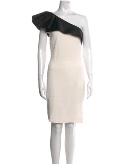 Pre-owned By Malene Birger One-shoulder Mini Dress In Neutral