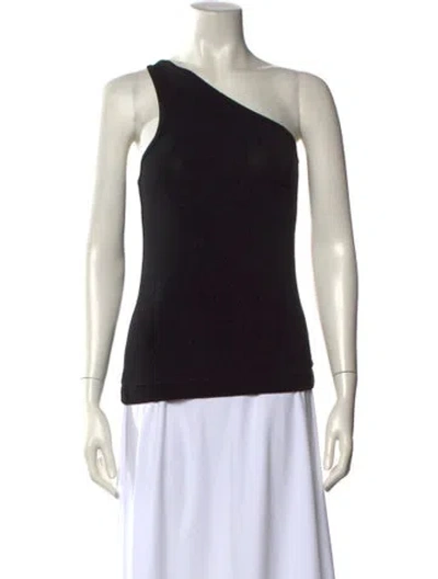 Pre-owned By Malene Birger One-shoulder Sleeveless Top In Black