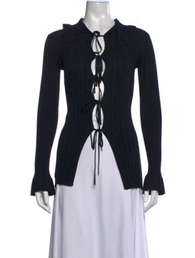 Pre-owned By Malene Birger Open Front Sweater In Black