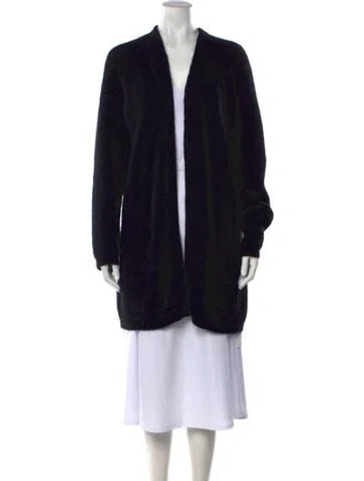 Pre-owned By Malene Birger Open Front Sweater In Black