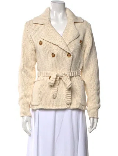 Pre-owned By Malene Birger Open Front Sweater In Neutral