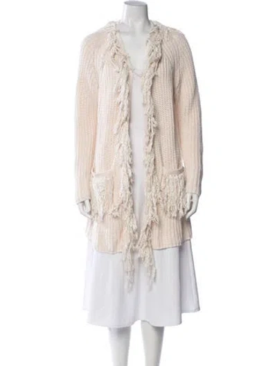 Pre-owned By Malene Birger Open Front Sweater In Neutrals