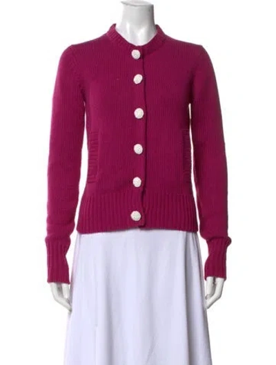 Pre-owned By Malene Birger Open Front Sweater In Purple