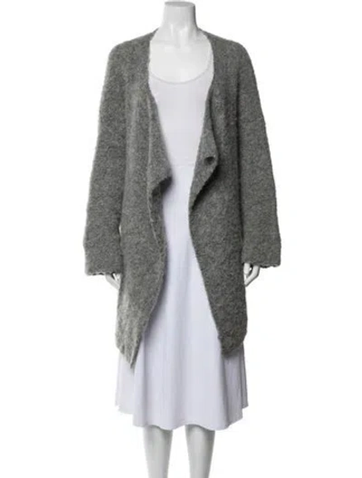 Pre-owned By Malene Birger Open Front Sweater In White