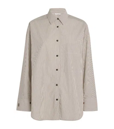 By Malene Birger Organic Cotton Oversized Derris Shirt In Brown