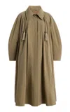 By Malene Birger Organic Cotton-blend Klara Trench In Green