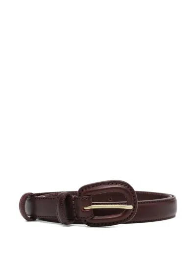 By Malene Birger Oval-buckle Leather Belt In Brown