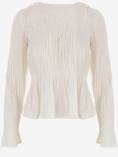 By Malene Birger Gathered Ruffled Blouse In Black