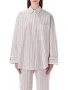 By Malene Birger Oversized Striped Derris Shirt In Gray