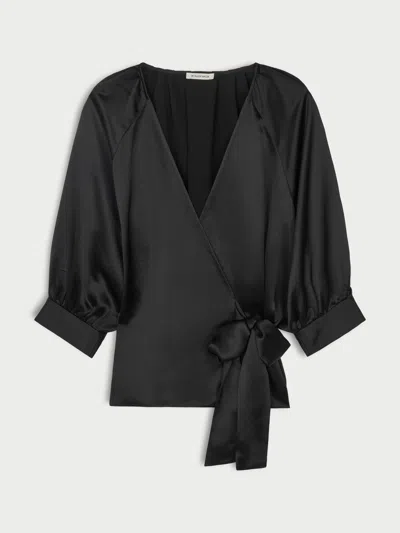 By Malene Birger Pacey Satin Blouse In Black