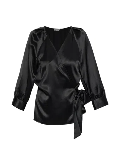 By Malene Birger Pacey Wrap Blouse In Black