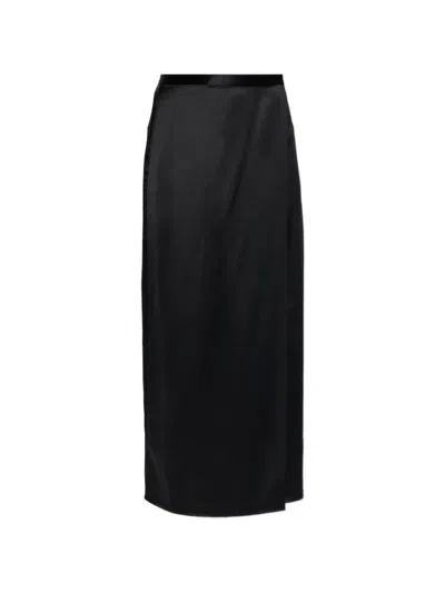 By Malene Birger Pacia Satin-effect Midi Skirt In Black