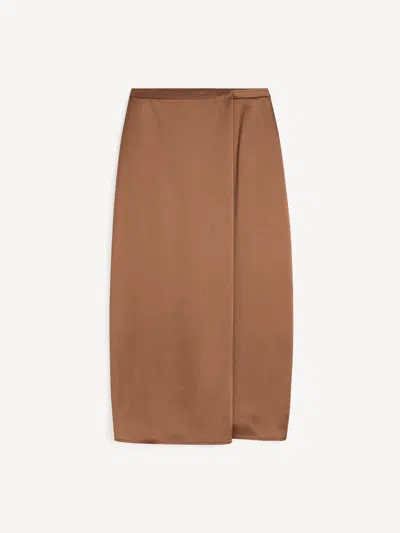 By Malene Birger Pacia Satin Maxi Skirt In Brown