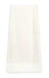 By Malene Birger Palomie Feather-trimmed Crepe Maxi Skirt In White