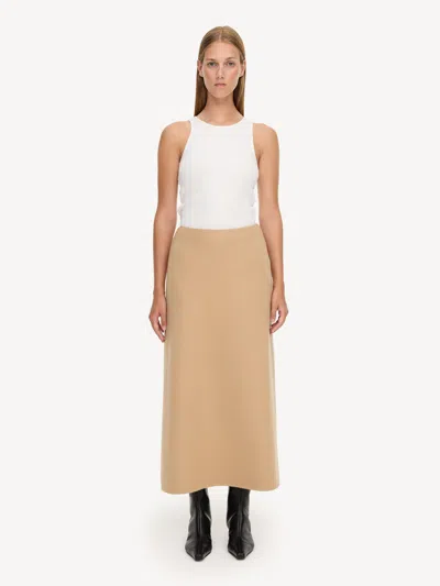 By Malene Birger Palomie Midi Skirt In Dark Sand