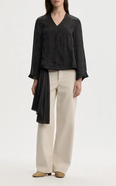 By Malene Birger Pam Cupro-blend Blouse In Black