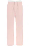 By Malene Birger Helsy Striped Cotton-poplin Straight-leg Pants In White, Pink