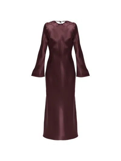 By Malene Birger Parisa Maxi Petal-appliqué Flared-sleeve Dress In Animal Print