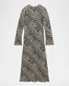 By Malene Birger Parise Animal-printed Silk-blend Maxi Dress In Zebra