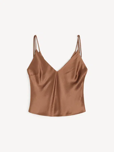 By Malene Birger Pasca Satin Top In Brown
