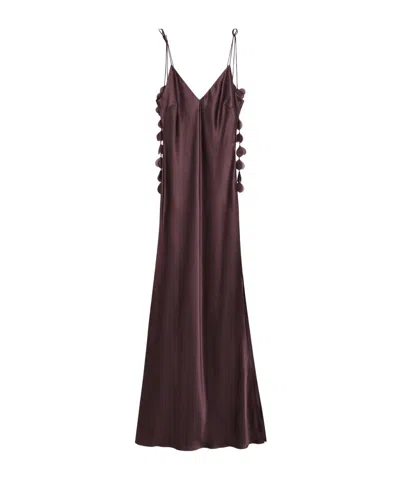 By Malene Birger Pascale Silk Maxi Slip Dress In Red