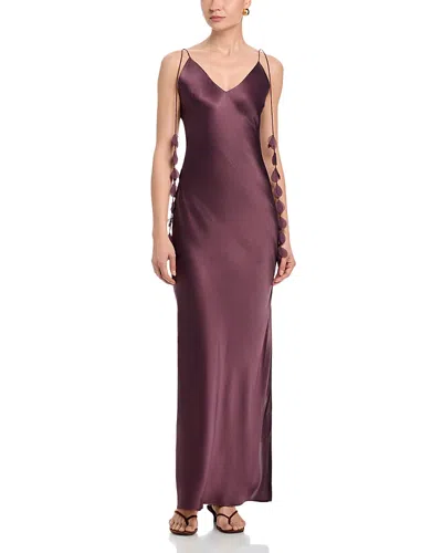 By Malene Birger Pascale Silk Maxi Slip Dress In Red