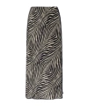 By Malene Birger Boshan Zebra-print Matte Satin Midi Skirt In Black