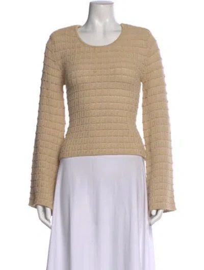 Pre-owned By Malene Birger Patterned Crew Neck Top In Neutral